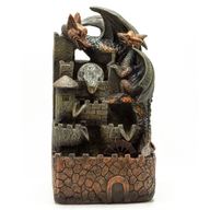 Fontaine de Table - 35cm - Dragons, Boule de Cristal et Roue à Eau