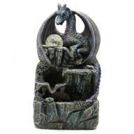 Fontaine de Table - 35cm - Dragon Violet, Boule de Cristal et Roue à Eau