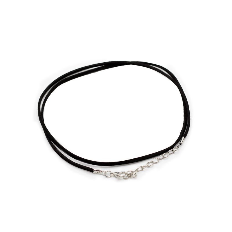 Paquets de Cordons Pendentifs Imitation Daim - 2.5mm x 55cm - Noir A001
