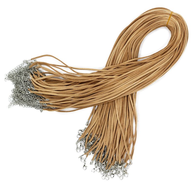 Paquets de Cordons Pendentifs Imitation Daim -  2.5mm x 55cm - Tan A120