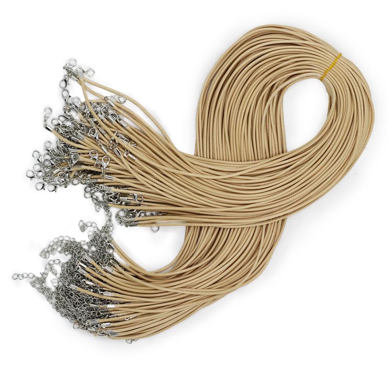 Packs Cordons en Coton Ciré Pour Pendentifs - 2mm x 55cm - Assortis - Tan