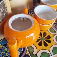 Set de Théière Orange - Pot & Quatre Tasses