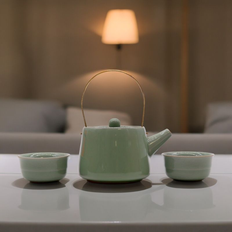 Set de Théière Jade Herbal - Pot & Deux Tasses