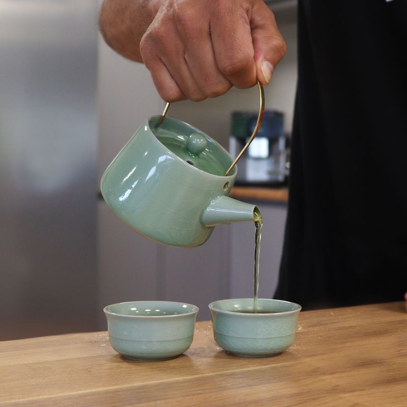 Set de Théière Jade Herbal - Pot & Deux Tasses