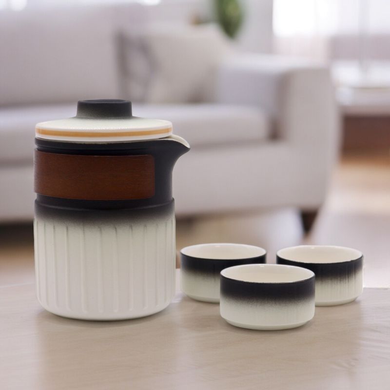 Set Théière en Céramique de Voyage - Trois Amis - Pack de Voyage