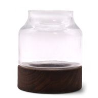 Terarium de Petite Taille sur Bois de Tung Foncé - 12x13cm