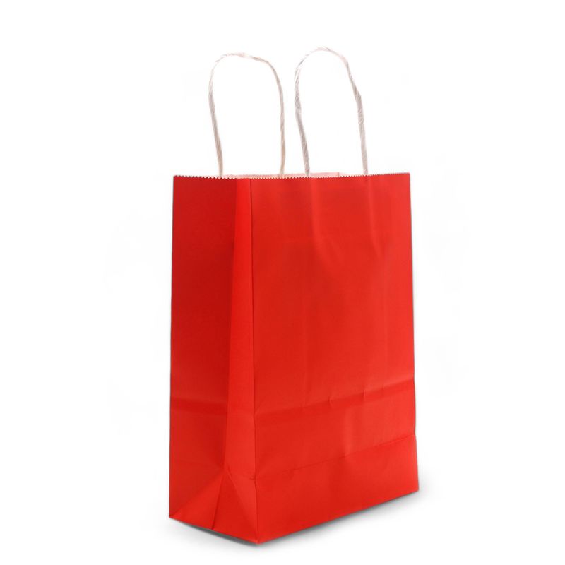 Sac en Papier avec Poignée en Corde (16x22x8cm) - Rouge (130g)