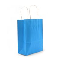 Sac en Papier avec Poignée en Corde (16x22x8cm) - Bleu (130g)