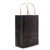 Sac en Papier avec Poignée en Corde (16x22x8cm) - Noir (130g)