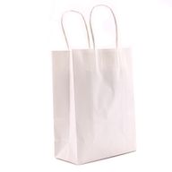 Sac Cadeau en Papier avec Poignée en Corde Large ( (26x32x12cm) - Blanc (130g)