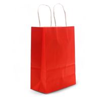 Sac Cadeau en Papier avec Poignée en Corde Large ( (26x32x12cm) - Rouge (130g)