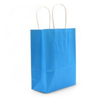Sac Cadeau en Papier avec Poignée en Corde Large (26x32x12cm) - Bleu (130g)