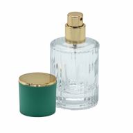 Bouteille Ronde Nervurée de 30ml, Vaporisateur et Bouchon - Vert