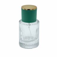 Bouteille Ronde Nervurée de 30ml, Vaporisateur et Bouchon - Vert