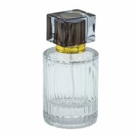 Bouteille Ronde Nervurée de 50ml, Vaporisateur et Bouchon - Chocolat