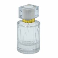 Bouteille Ronde Nervurée de 50ml, Vaporisateur et Bouchon - Blanc Mat