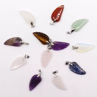 Pendentifs Ailes d'Ange Pierres Précieuses (12 assortis) 28x15mm