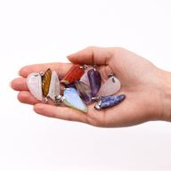 Pendentifs Ailes d'Ange Pierres Précieuses (12 assortis) 28x15mm