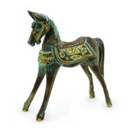 Cheval Grand Or & Turquoise 32 cm