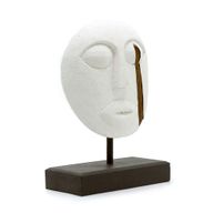 Masque Décoratif Tribal Timor - Blanc 27x20cm