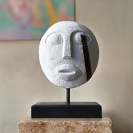 Masque Décoratif Tribal Timor - Blanc 27x20cm