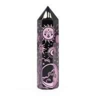 Pointe d'Obsidienne Noire (environ 60-70 g 9 cm) - Histoire Mystique - Rose Rose