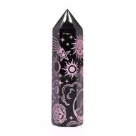 Pointe d'Obsidienne Noire (environ 60-70 g 9 cm) - Histoire Mystique - Rose Rose