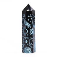 Pointe d'Obsidienne Noire (environ 60-70 g 9 cm) - Histoire Mystique - Bleu Ciel