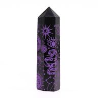 Pointe d'Obsidienne Noire (environ 60-70 g 9 cm) - Histoire Mystique - Violet Profond