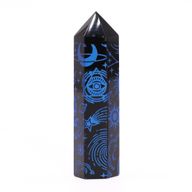 Pointe d'Obsidienne Noire (environ 60-70 g 9 cm) - Histoire Mystique - Bleu Nuit