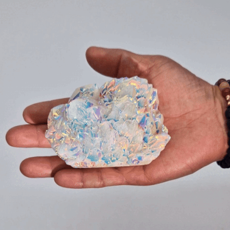 Aura Angel Quartz - Quartz Naturel Amélioré Lrg - (environ 300-450 g 8-15 cm)