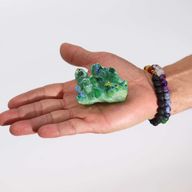 Quartz Flamme Verte Aura - Quartz Naturel Amélioré Moyen - (environ 100-150 g 7-10 cm)