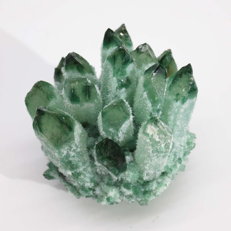 Quartz Fantôme Vert - Amas de Quartz Naturel Fabriqué – (environ 250-300 g 8 cm)