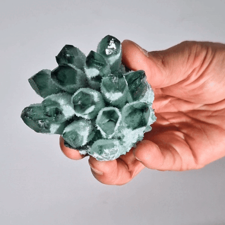 Quartz Fantôme Vert - Amas de Quartz Naturel Fabriqué – (environ 250-300 g 8 cm)