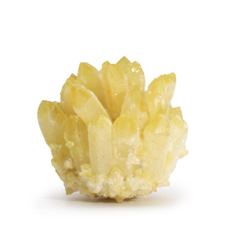 Quartz Fantôme Jaune -Amas de Quartz Naturel Fabriqué – (environ 250-300 g 8 cm)