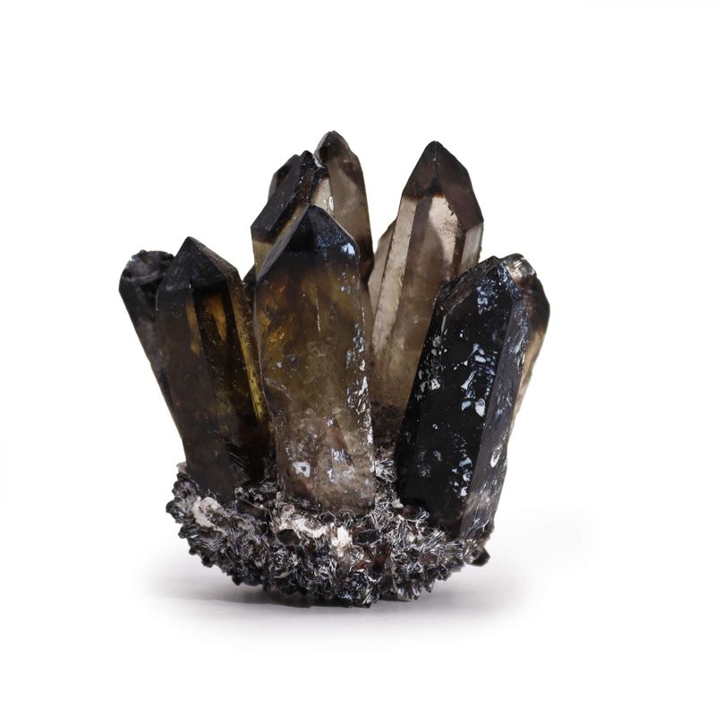 Quartz Fantôme Fumé - Amas de Quartz Naturel Fabriqué – (environ 250-300 g 8 cm)