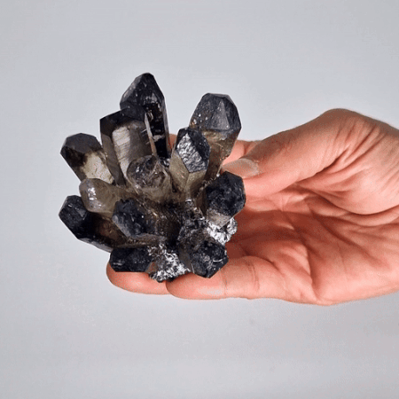 Quartz Fantôme Fumé - Amas de Quartz Naturel Fabriqué – (environ 250-300 g 8 cm)