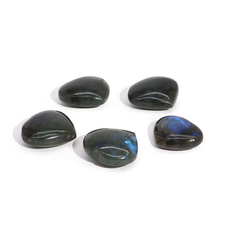 Pierres Cœur de Labradorite de Madagascar (environ 17-31g 30-40mm)
