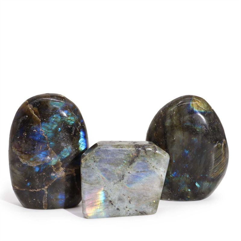 Pierres Tombales en Labradorite de Madagascar (environ 80-168g 40-60mm)