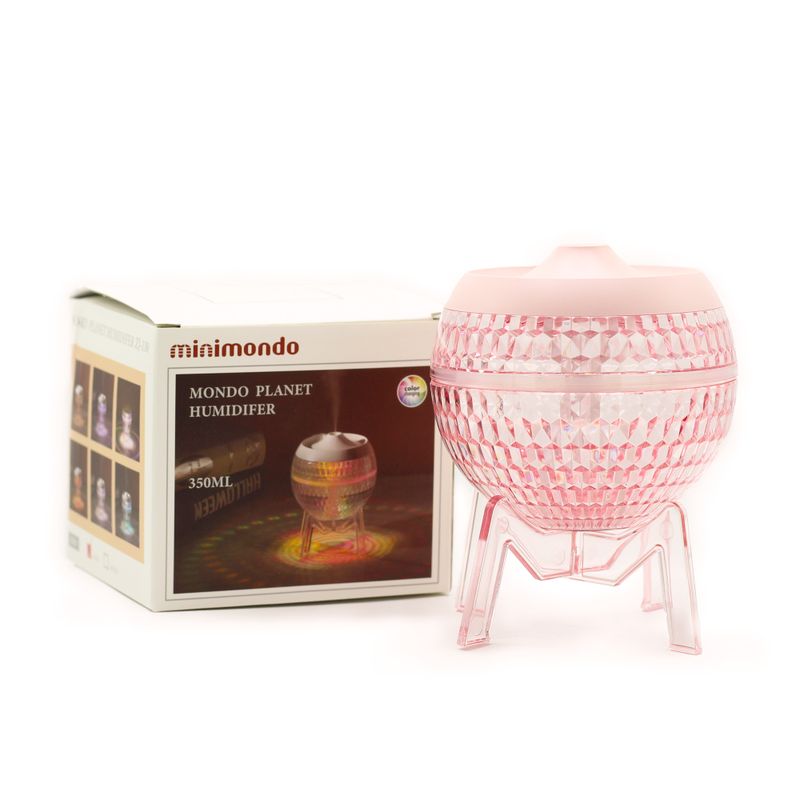 Humidificateur Rose Mondo Planet - USB - Changement de Couleur (lumière du bas)