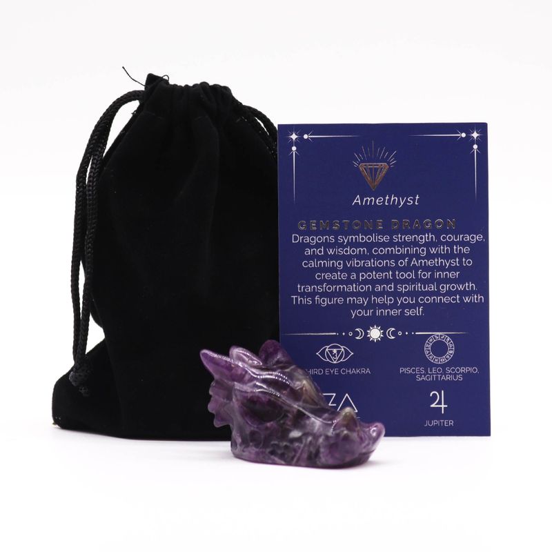 Petite Tête de Dragon Pierre Précieuse- Amethyste 45x30x28mm