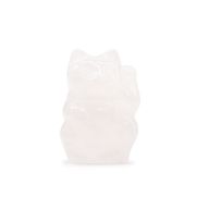 Chat Chanceux Pierre précieuse - Quartz Rose 50x35x25mm