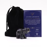 Éléphant Porte-Bonheur Pierre Précieuse - Larvikite Labradorite 50x35x25mm