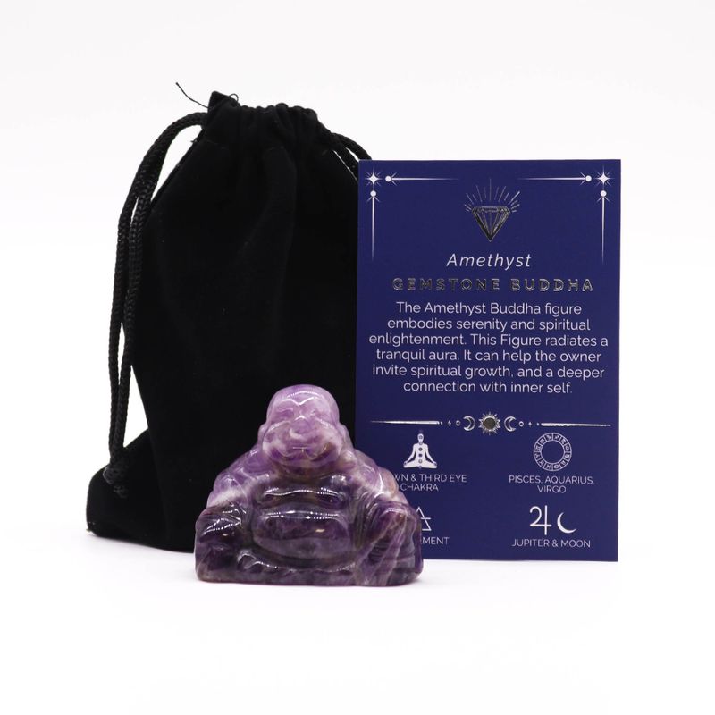 Grand Bouddha Pierre précieuse - Amethyste 50x40x20mm