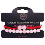 Bracelets Double Puissance avec Pierres Précieuses - Quartz Rose
