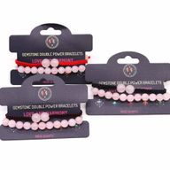 Bracelets Double Puissance avec Pierres Précieuses - Quartz Rose