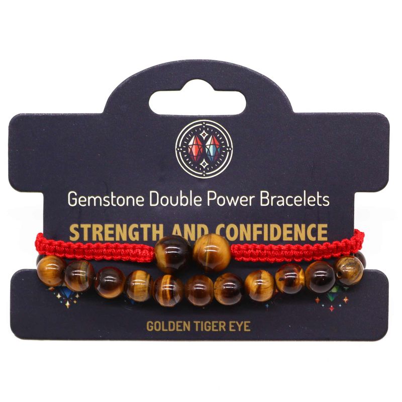 Bracelets Double Puissance avec Pierres Précieuses - Oeil de Tigre