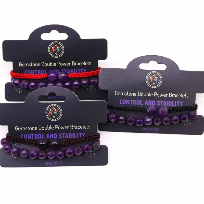 Bracelets Double Puissance avec Pierres Précieuses - Améthyste