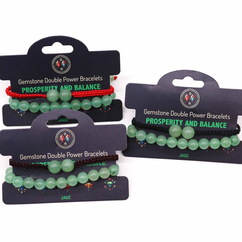 Bracelets Double Puissance avec Pierres Précieuses - Jade