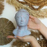 Tête de Bouddha Tranquillité - Bleu Cuivre